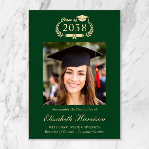 Klassischer Wappenrand Grün Gold Foto Hochschulabs Ankündigung