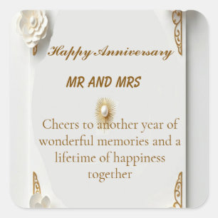 Klassischer Wasserfarbe Gold Luxus Frole Rahmen Quadratischer Aufkleber