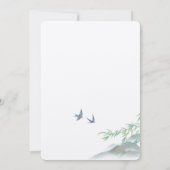 Klassischer Wasserfarben Friedlicher grüner Berg Einladung (Rückseite)