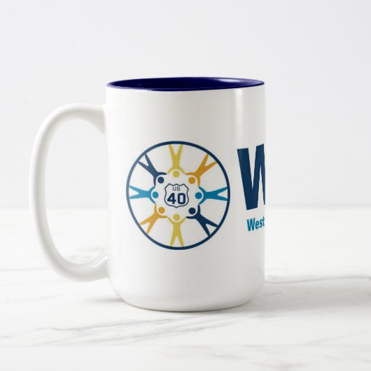 Klassischer WCCA-Kaffeebecher Zweifarbige Tasse (Links)