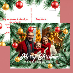 Klassischer Weihnachten mit Kiefer, Rot und Gold -