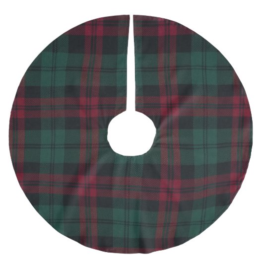 Klassischer Weihnachts-Baumschürze im Karomuster Polyester Weihnachtsbaumdecke (Vorderseite)