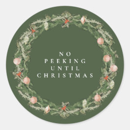 Klassischer Weihnachts-Blumensticker Runder Aufkleber