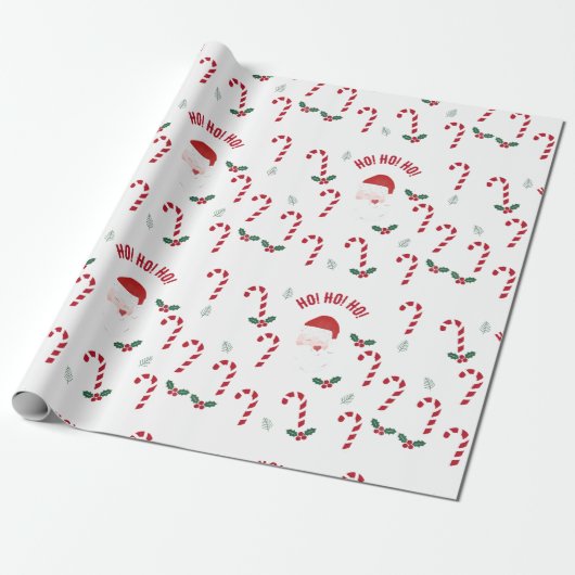 Klassischer Weihnachts-Candycane Geschenkpapier (Ungerollt)
