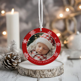 Klassischer Weihnachts-Foto-Schmuck für Babys erst Keramik Ornament