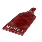 Klassischer Weihnachts-Gingham nach Maß Schneidebrett (Ecke)