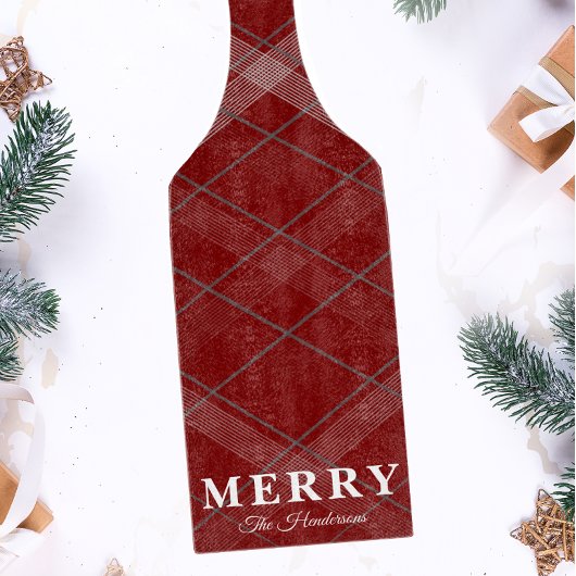 Klassischer Weihnachts-Gingham nach Maß Schneidebrett