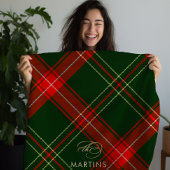 Klassischer Weihnachts Karierter Personalisierter Fleecedecke