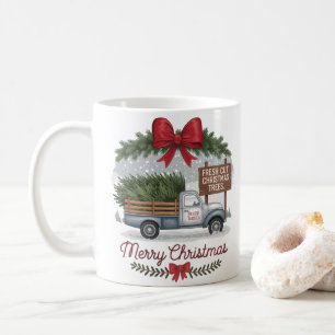 Klassischer Weihnachts-LKW im Stil der 1950er Jahr Kaffeetasse