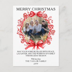 Klassischer Weihnachts-Lutscher-Kranz Familien-Gru Feiertagspostkarte