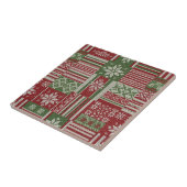 Klassischer Weihnachts-Patchwork-Strick - Rot, Grü Fliese (Seite)