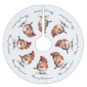 Klassischer Weihnachts-Rotkehlchen, individuell an Polyester Weihnachtsbaumdecke (Vorderseite)