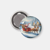 Klassischer Weihnachts-Rundschmuck Magnet (Vorderseite/Rückseite)