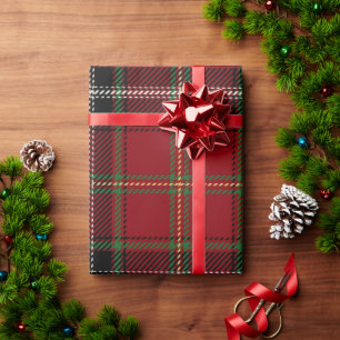 Klassischer Weihnachts-Tartan-Karostoff Geschenkpapier