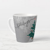 Klassischer Weihnachtsbaum Chic Monochrome Floral  Milchtasse (Linke Ecke)