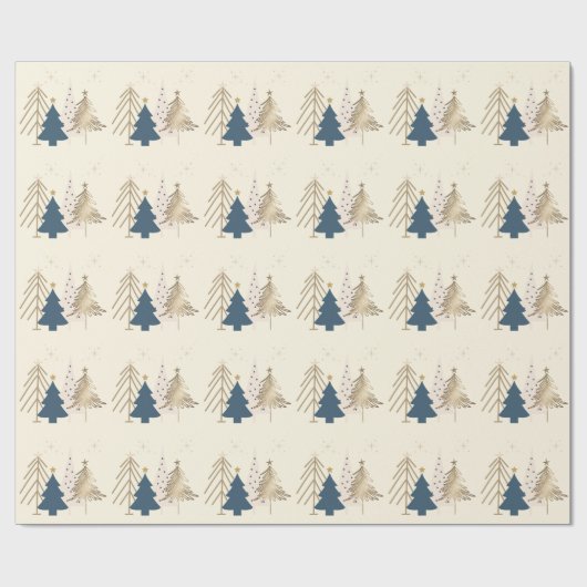 Klassischer Weihnachtsbaum Elfenbein  Geschenkpapier (Flach)
