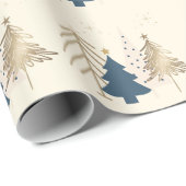 Klassischer Weihnachtsbaum Elfenbein  Geschenkpapier (Rolleneckpunkt)
