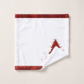 Klassischer Weihnachtsbaum | Festival Rich Crimson Badhandtuch Set (Waschlappen)