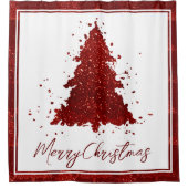 Klassischer Weihnachtsbaum | Festival Rich Crimson Duschvorhang (Vorderseite)