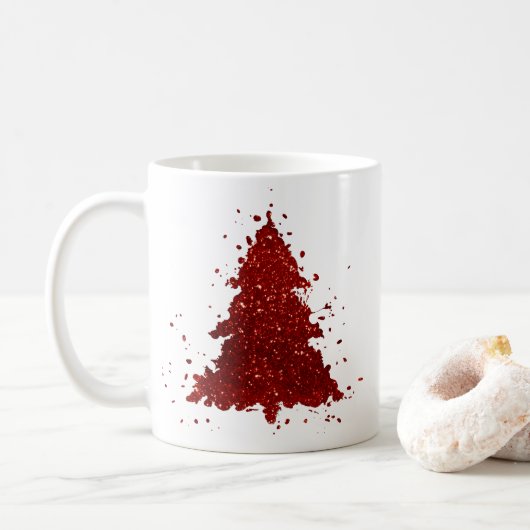 Klassischer Weihnachtsbaum | Festival Rich Crimson Kaffeetasse (Mit Donut)