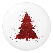 Klassischer Weihnachtsbaum | Festival Rich Crimson Keramikknauf (Vorderseite)