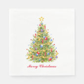 Klassischer Weihnachtsbaum Frohe Weihnachten Napki Serviette (Vorderseite)