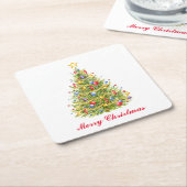 Klassischer Weihnachtsbaum Frohe Weihnachts-Unters Rechteckiger Pappuntersetzer (angewinkelt)