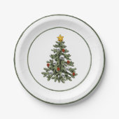 Klassischer Weihnachtsbaum | Gorgeous Bold Kelly G Pappteller (Vorderseite)