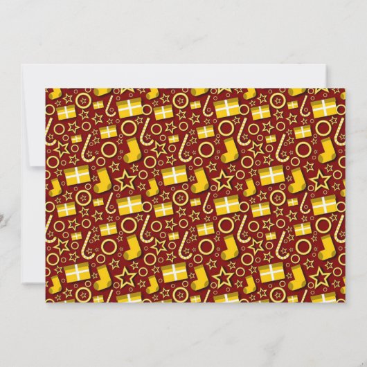 Klassischer Weihnachtsbaum | Rotes Party Einladung (Rückseite)