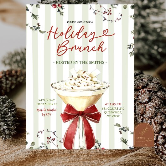 Klassischer Weihnachtsbrunch Einladung
