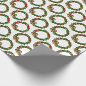 Klassischer Weihnachtsgel und Kranz Geschenkpapier (Ecke)