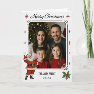 Klassischer Weihnachtsgruß mit individuellem Foto Karte