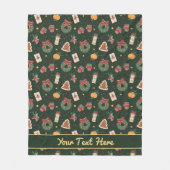 Klassischer Weihnachtskranz & Handschuhe Fleece-De Fleecedecke (Vorderseite)