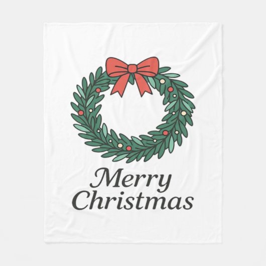 Klassischer Weihnachtskranz – Minimalistisches Fro Fleecedecke (Vorderseite)