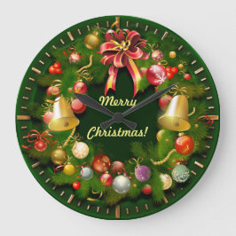 Klassischer Weihnachtskranz mit Personalisierter B Runde Wanduhr