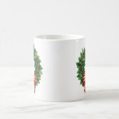 Klassischer Weihnachtskranz mit roter Schleife Kaffeetasse (Mittel)