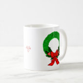 Klassischer Weihnachtskranz mit roter Schleife Kaffeetasse (VorderseiteRechts)