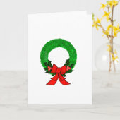 Klassischer Weihnachtskranz mit roter Schleife Karte (Gelbe Blume)