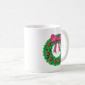 Klassischer Weihnachtskranz mit Schleife Kaffeetasse (VorderseiteRechts)