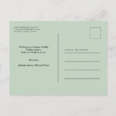 Klassischer Weihnachtskranz zwei Fotos Personalisi Postkarte (Rückseite)