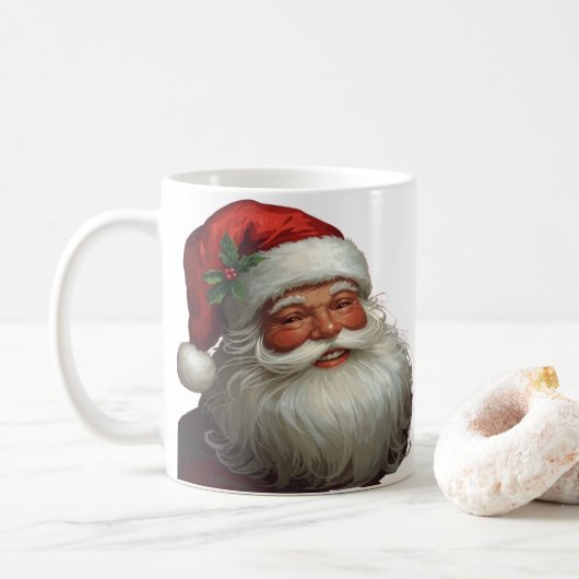 Klassischer Weihnachtsmann-Becher Kaffeetasse (Mit Donut)