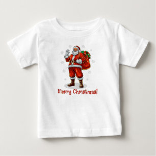 Klassischer Weihnachtsmann bringt Weihnachtsgesche Baby T-shirt
