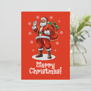 Klassischer Weihnachtsmann bringt Weihnachtsgesche Feiertagskarte