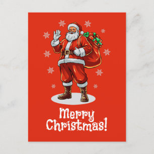 Klassischer Weihnachtsmann bringt Weihnachtsgesche Feiertagspostkarte