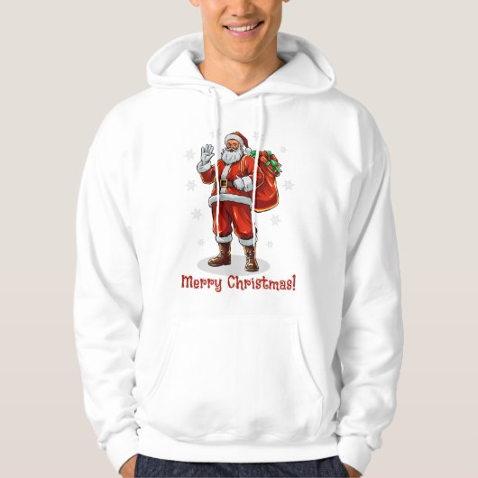 Klassischer Weihnachtsmann bringt Weihnachtsgesche Hoodie (Vorderseite)