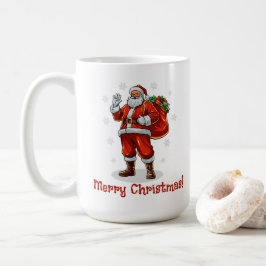 Klassischer Weihnachtsmann bringt Weihnachtsgesche Kaffeetasse