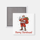 Klassischer Weihnachtsmann bringt Weihnachtsgesche Magnet (Vorderseite/Rückseite)