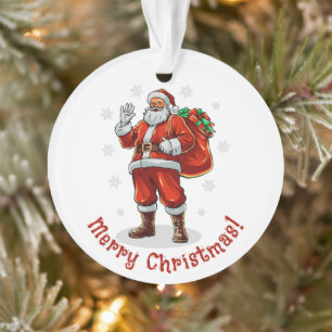 Klassischer Weihnachtsmann bringt Weihnachtsgesche Ornament