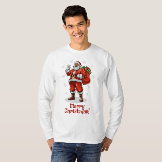 Klassischer Weihnachtsmann bringt Weihnachtsgesche T-Shirt (Vorne ganz)