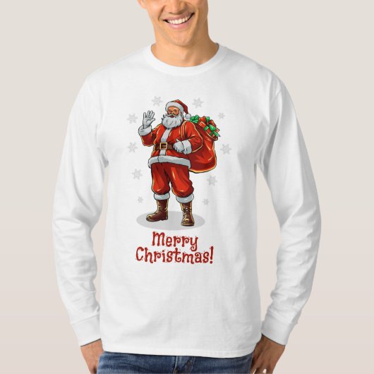 Klassischer Weihnachtsmann bringt Weihnachtsgesche T-Shirt (Vorderseite)